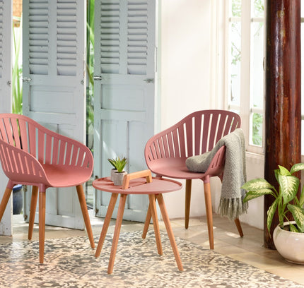 Nassau Carver Armchair in Peony Pink Social Plastic® - 2pc
