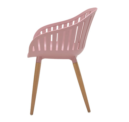 Nassau Carver Armchair in Peony Pink Social Plastic® - 2pc