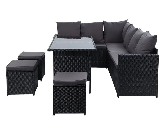 Gardeon Outdoor Furniture Dining Setting Sofa Set Wicker 9 Seater