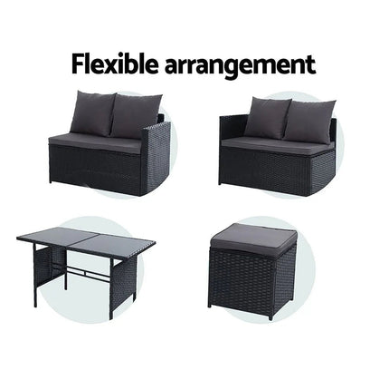 Gardeon Outdoor Furniture Dining Setting Sofa Set Wicker 9 Seater