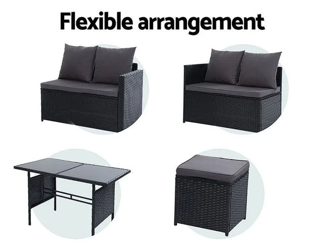 Gardeon Outdoor Furniture Dining Setting Sofa Set Wicker 9 Seater