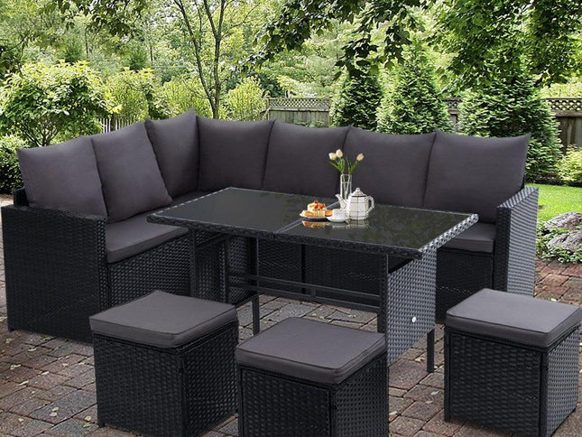 Gardeon Outdoor Furniture Dining Setting Sofa Set Wicker 9 Seater