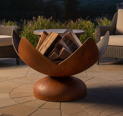 Ohio Flame Fire Flower Artisan Fire Bowl, Patina, 30"-41"