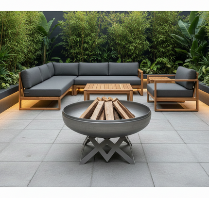 Ohio Flame Liberty Fire Pit, Angled Base, Patina, 24"-48"