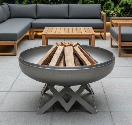 Ohio Flame Liberty Fire Pit, Angled Base, Patina, 24"-48"