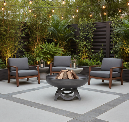 Ohio Flame Liberty Fire Pit, Curved Base, Patina, 24"-48"