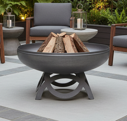 Ohio Flame Liberty Fire Pit, Curved Base, Patina, 24"-48"