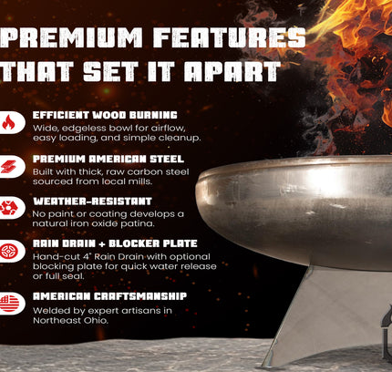 Liberty Fire Pit with Standard Base (Made in USA)