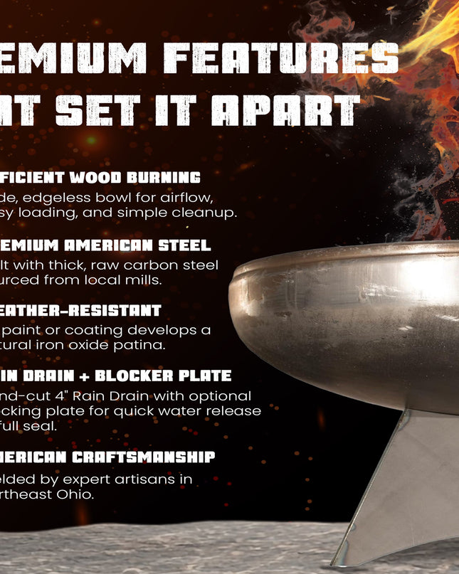 Liberty Fire Pit with Standard Base (Made in USA)