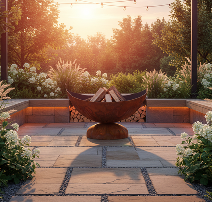 Ohio Flame Lunar Artisan Fire Bowl, Patina, 30"-41"
