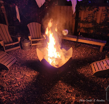 "Fire Flower" Fire Bowl with Hollow Base (Made In USA)