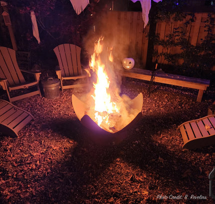 "Fire Flower" Fire Bowl with Standard Base (Made In USA)