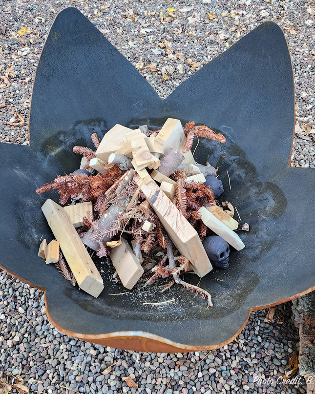 "Fire Flower" Fire Bowl with Hollow Base (Made In USA)
