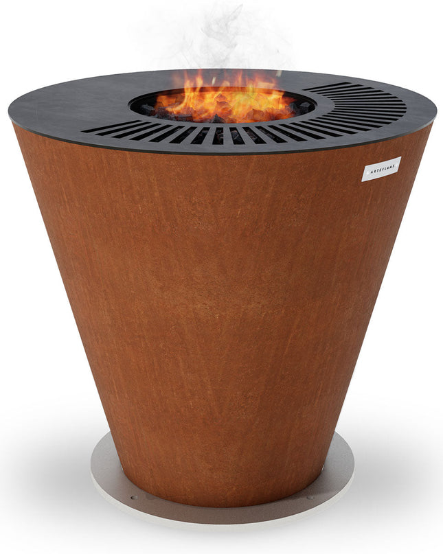 Arteflame Park Series — One-Piece CORTEN Steel Park Grill (30″ / 40″) with Half Griddle + Half Grill