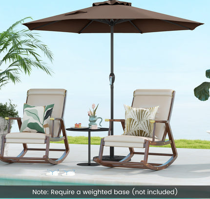 Outdoor Heavy Duty Market Umbrella with Crank Handle and 8 Sturdy Ribs