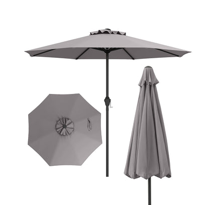 Outdoor Heavy Duty Market Umbrella with Crank Handle and 8 Sturdy Ribs