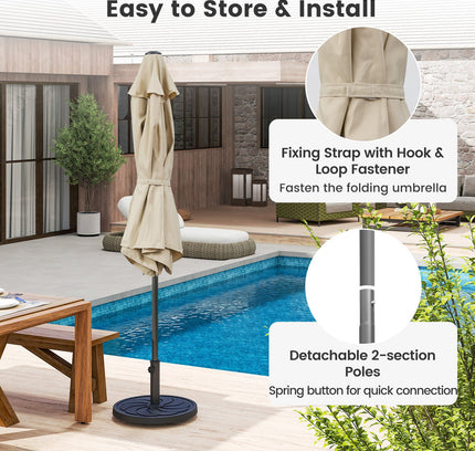 7.5 feet Outdoor Patio Heavy Duty Market Umbrella with Push Button Tilt