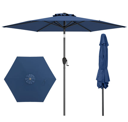 7.5 feet Outdoor Patio Heavy Duty Market Umbrella with Push Button Tilt