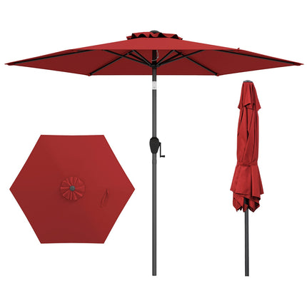 7.5 feet Outdoor Patio Heavy Duty Market Umbrella with Push Button Tilt