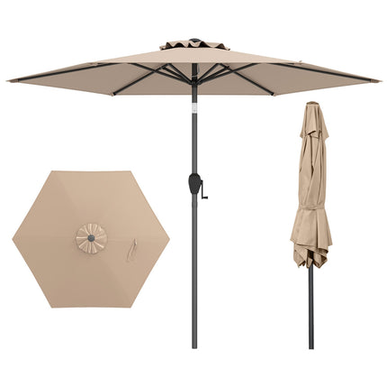7.5 feet Outdoor Patio Heavy Duty Market Umbrella with Push Button Tilt