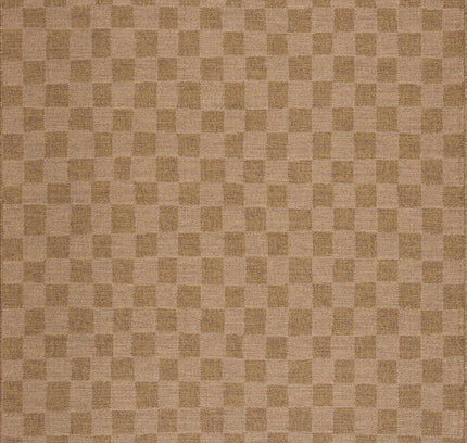 Kuval Checkered Brown Outdoor Rug