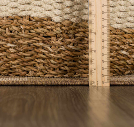 Kuval Checkered Brown Outdoor Rug