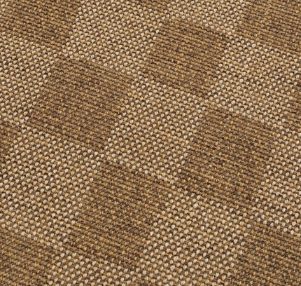 Kuval Checkered Brown Outdoor Rug
