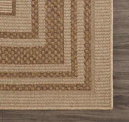 Isoko Bordered Faux Jute Outdoor Rug