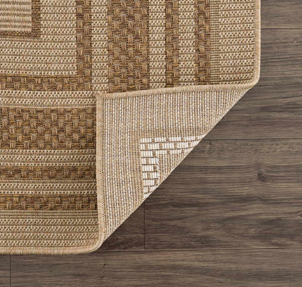 Isoko Bordered Faux Jute Outdoor Rug