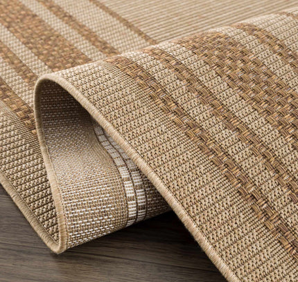Isoko Bordered Faux Jute Outdoor Rug