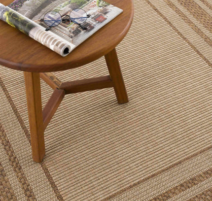 Isoko Bordered Faux Jute Outdoor Rug