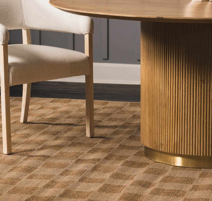 Kuval Checkered Brown Outdoor Rug