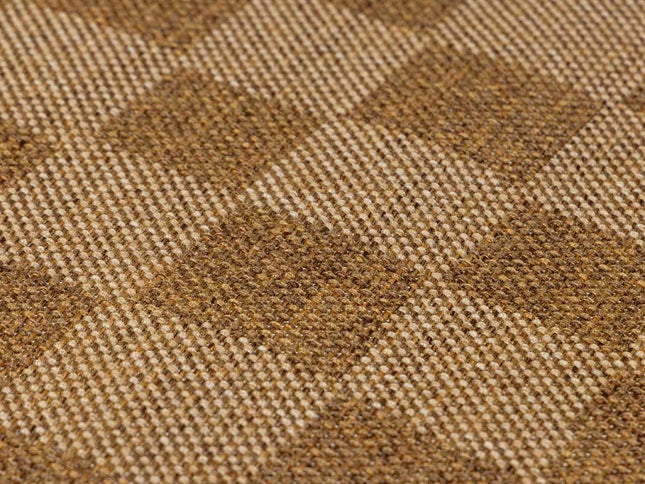 Kuval Checkered Brown Outdoor Rug