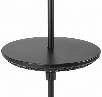 Patio Umbrella Table Tray Adjustable with Umbrella Poles-Black