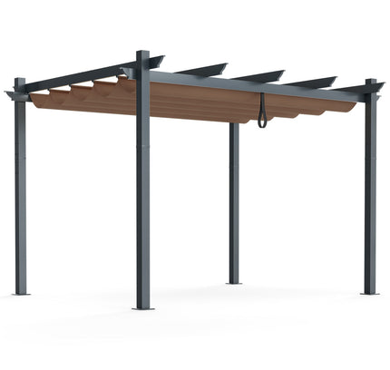 10x12 Feet Outdoor Aluminum Retractable Pergola Canopy Grape Trellis