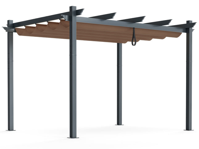 10x12 Feet Outdoor Aluminum Retractable Pergola Canopy Grape Trellis