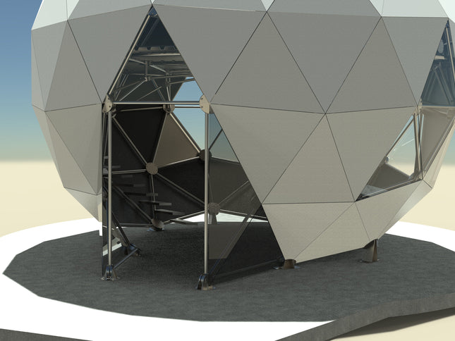 CNC Dome Planet Stainless Steel + T6061 Geodesic Sphere Enclosure