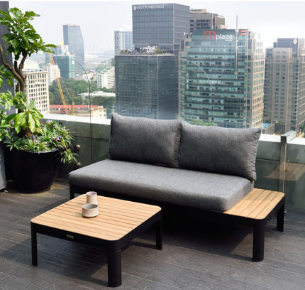 Portals Teak and Aluminum Modular Sofa 3pc Set