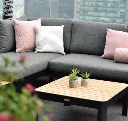 Portals Teak and Aluminum Modular Sofa 3pc Set