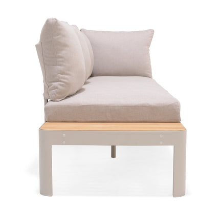 Portals Teak and Aluminum Modular Sofa 3pc Set