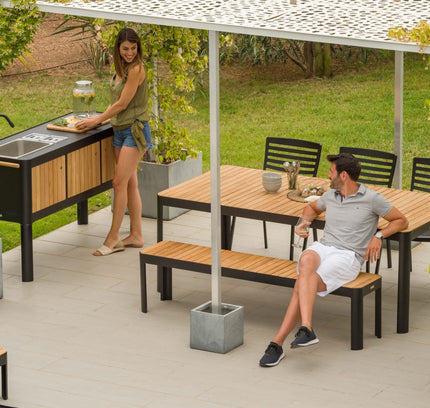 Portals Teak and Aluminum Picnic Bench