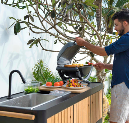 Portals Dark Outdoor Kitchen
