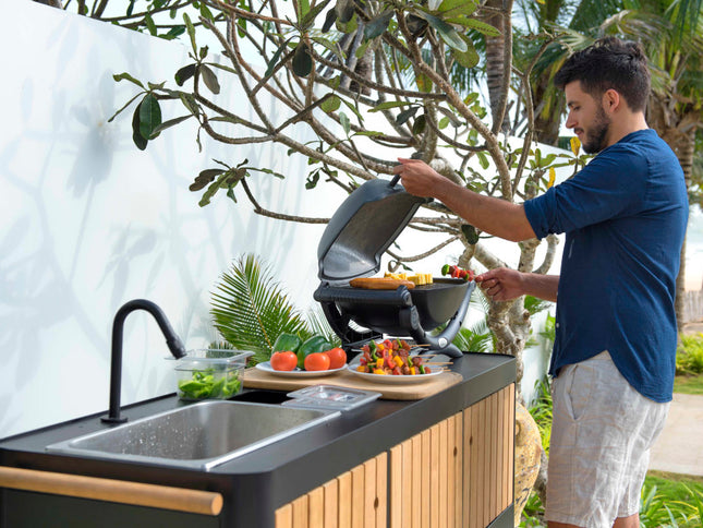 Portals Dark Outdoor Kitchen
