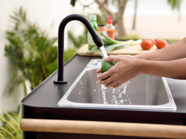 Portals Dark Outdoor Kitchen