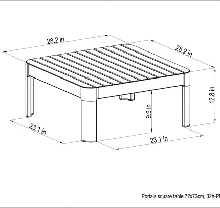 Portals Light Square Coffee Table