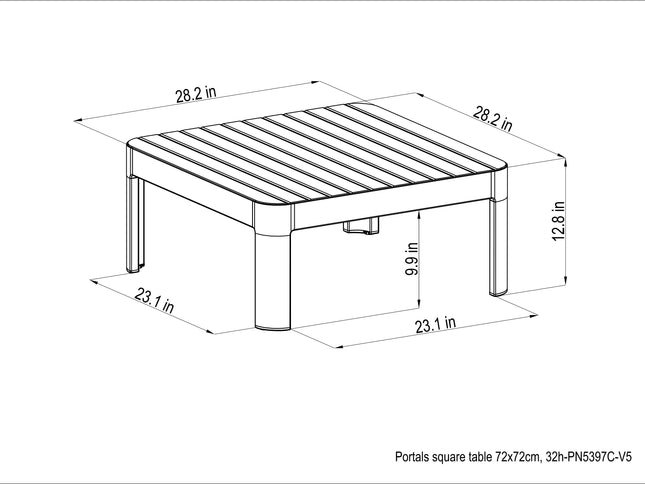 Portals Light Square Coffee Table
