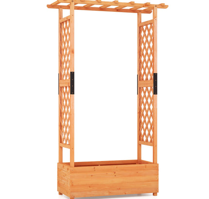 Raised Garden Bed with Arch Trellis-Orange