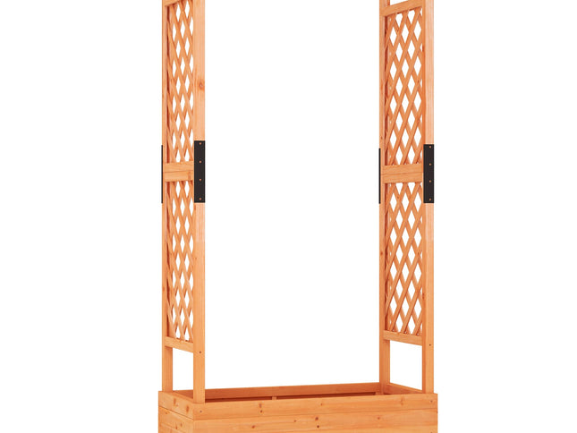Raised Garden Bed with Arch Trellis-Orange