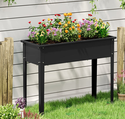 Raised Garden Bed Elevated Metal Planter Box with Legs Drainage Holes
