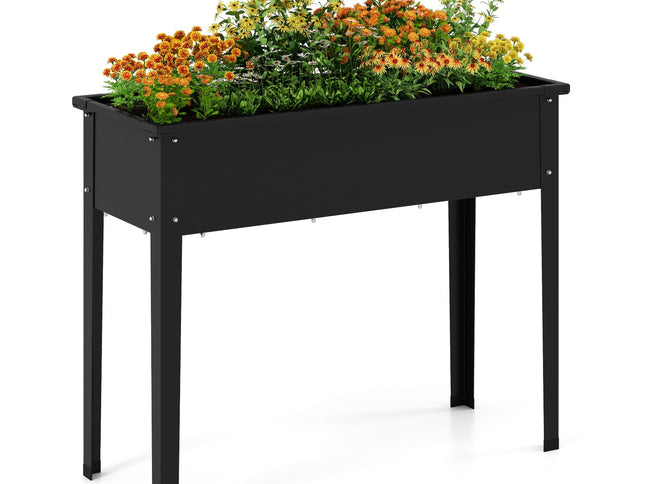 Raised Garden Bed Elevated Metal Planter Box with Legs Drainage Holes